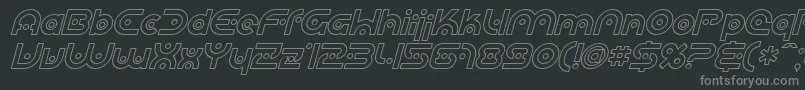 Czcionka SF Planetary Orbiter Outline Italic – szare czcionki na czarnym tle