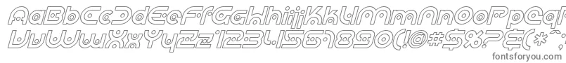 SF Planetary Orbiter Outline Italic-fontti – harmaat kirjasimet valkoisella taustalla