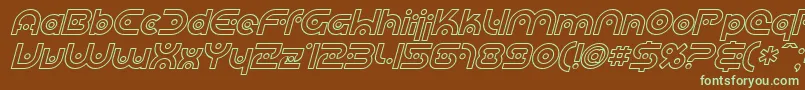 Czcionka SF Planetary Orbiter Outline Italic – zielone czcionki na brązowym tle