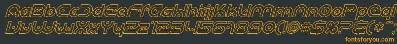 SF Planetary Orbiter Outline Italic-fontti – oranssit fontit mustalla taustalla