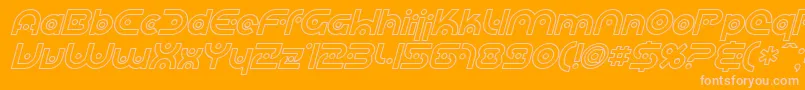 フォントSF Planetary Orbiter Outline Italic – オレンジの背景にピンクのフォント