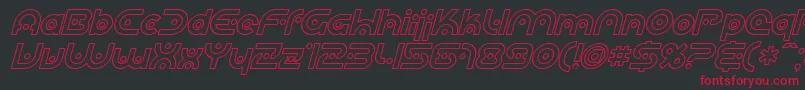 Шрифт SF Planetary Orbiter Outline Italic – красные шрифты на чёрном фоне