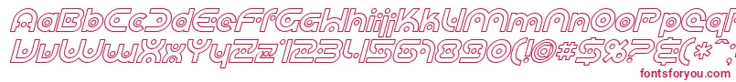 フォントSF Planetary Orbiter Outline Italic – 白い背景に赤い文字