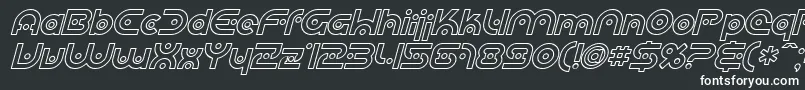 Шрифт SF Planetary Orbiter Outline Italic – белые шрифты