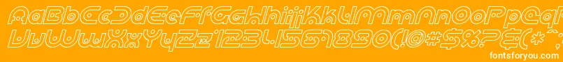 SF Planetary Orbiter Outline Italic Font – White Fonts on Orange Background
