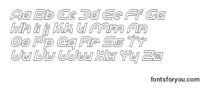 SF Planetary Orbiter Outline Italic Font