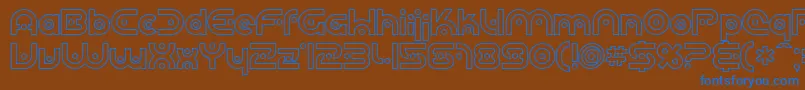 SF Planetary Orbiter Outline Font – Blue Fonts on Brown Background