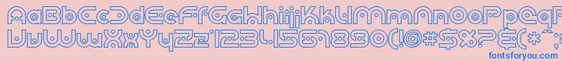 SF Planetary Orbiter Outline Font – Blue Fonts on Pink Background