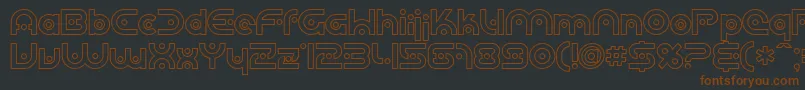 SF Planetary Orbiter Outline Font – Brown Fonts on Black Background