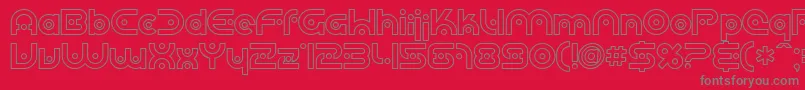 SF Planetary Orbiter Outline Font – Gray Fonts on Red Background