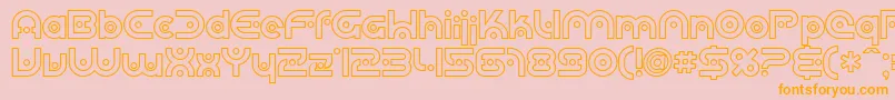 SF Planetary Orbiter Outline Font – Orange Fonts on Pink Background