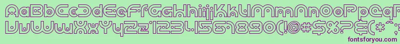 SF Planetary Orbiter Outline Font – Purple Fonts on Green Background