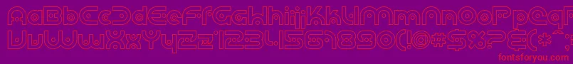 SF Planetary Orbiter Outline Font – Red Fonts on Purple Background