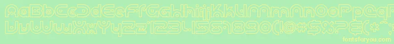 SF Planetary Orbiter Outline Font – Yellow Fonts on Green Background