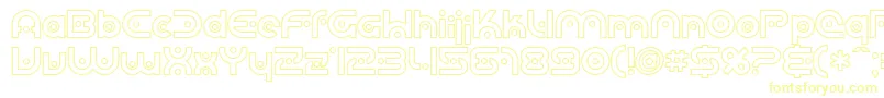 SF Planetary Orbiter Outline Font – Yellow Fonts on White Background