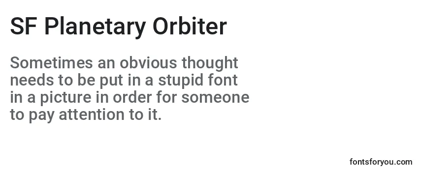 Review of the SF Planetary Orbiter (140393) Font