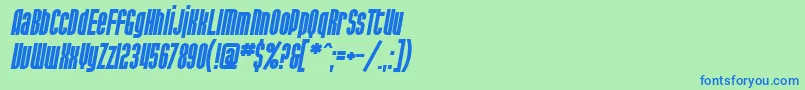SF Port McKenzie Bold Italic Font – Blue Fonts on Green Background