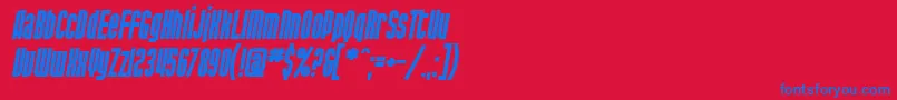 Шрифт SF Port McKenzie Bold Italic – синие шрифты на красном фоне