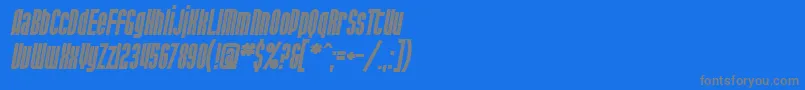 Czcionka SF Port McKenzie Bold Italic – szare czcionki na niebieskim tle