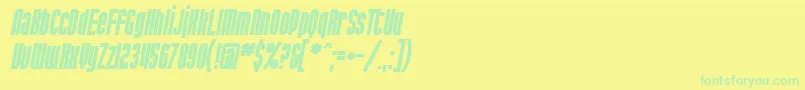 フォントSF Port McKenzie Bold Italic – 黄色い背景に緑の文字