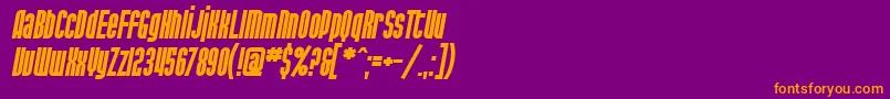 Fonte SF Port McKenzie Bold Italic – fontes laranjas em um fundo violeta