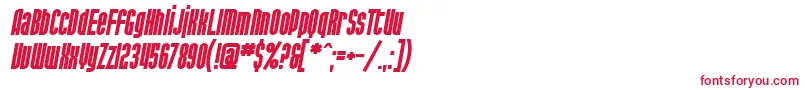 フォントSF Port McKenzie Bold Italic – 白い背景に赤い文字