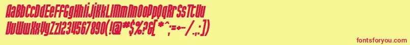 フォントSF Port McKenzie Bold Italic – 赤い文字の黄色い背景