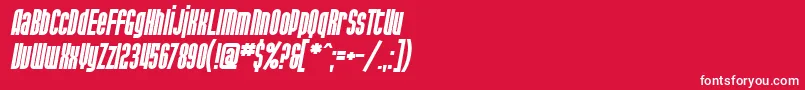 SF Port McKenzie Bold Italic-fontti – valkoiset fontit punaisella taustalla