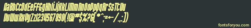 Шрифт SF Port McKenzie Bold Italic – жёлтые шрифты на чёрном фоне