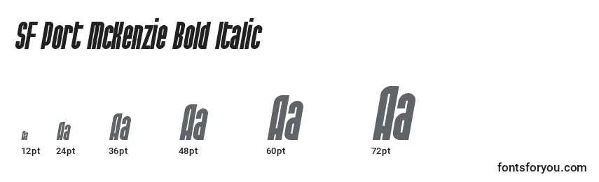 Размеры шрифта SF Port McKenzie Bold Italic