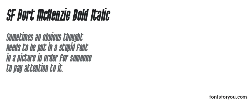SF Port McKenzie Bold Italic Font