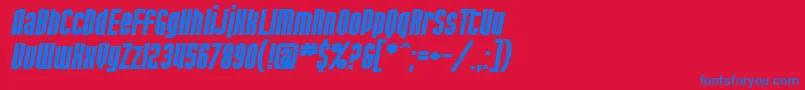 SF Port McKenzie Extended Bold Italic Font – Blue Fonts on Red Background