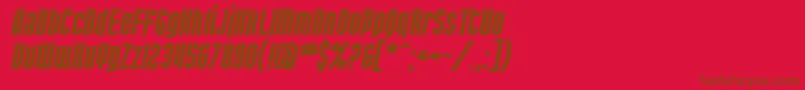 フォントSF Port McKenzie Extended Bold Italic – 赤い背景に茶色の文字