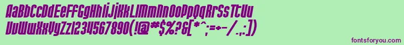 Police SF Port McKenzie Extended Bold Italic – polices violettes sur fond vert