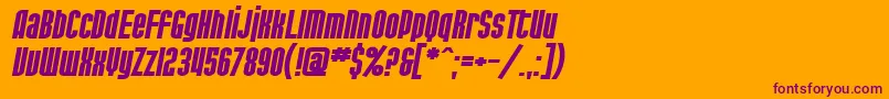 SF Port McKenzie Extended Bold Italic Font – Purple Fonts on Orange Background