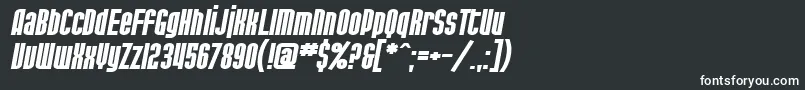 SF Port McKenzie Extended Bold Italic Font – White Fonts on Black Background