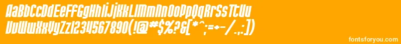 SF Port McKenzie Extended Bold Italic Font – White Fonts on Orange Background