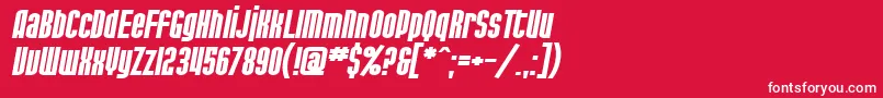 SF Port McKenzie Extended Bold Italic Font – White Fonts on Red Background