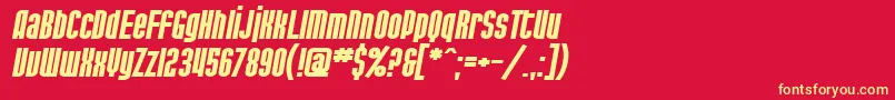 fuente SF Port McKenzie Extended Bold Italic – Fuentes Amarillas Sobre Fondo Rojo