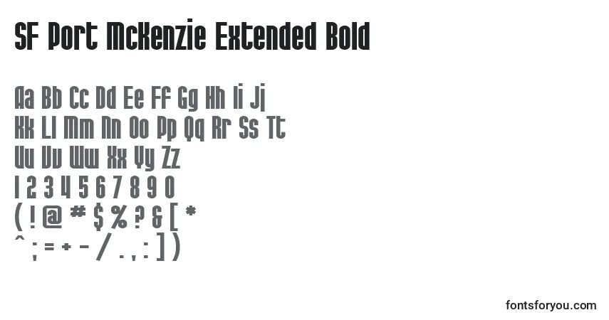 Шрифт SF Port McKenzie Extended Bold – алфавит, цифры, специальные символы