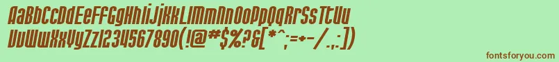 SF Port McKenzie Extended Italic Font – Brown Fonts on Green Background