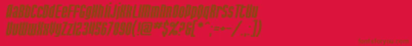 SF Port McKenzie Extended Italic-fontti – ruskeat fontit punaisella taustalla
