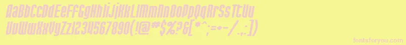 SF Port McKenzie Extended Italic Font – Pink Fonts on Yellow Background