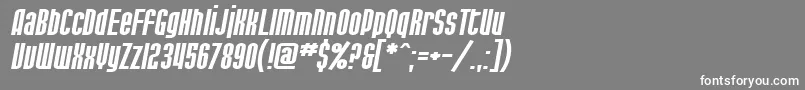 SF Port McKenzie Extended Italic Font – White Fonts on Gray Background