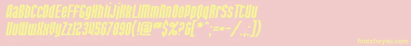 SF Port McKenzie Extended Italic Font – Yellow Fonts on Pink Background