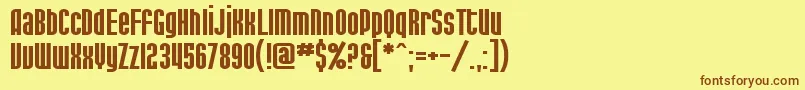 SF Port McKenzie Extended-fontti – ruskeat fontit keltaisella taustalla