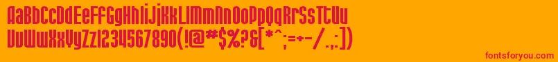 フォントSF Port McKenzie Extended – オレンジの背景に赤い文字
