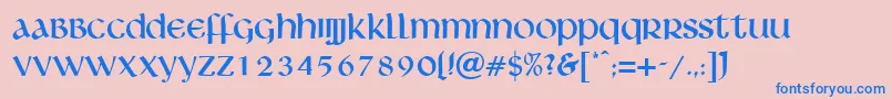 IslingtonRegularDb Font – Blue Fonts on Pink Background