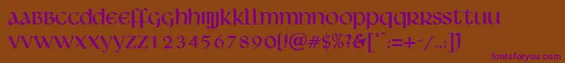 IslingtonRegularDb Font – Purple Fonts on Brown Background