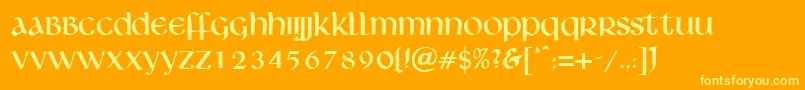フォントIslingtonRegularDb – オレンジの背景に黄色の文字